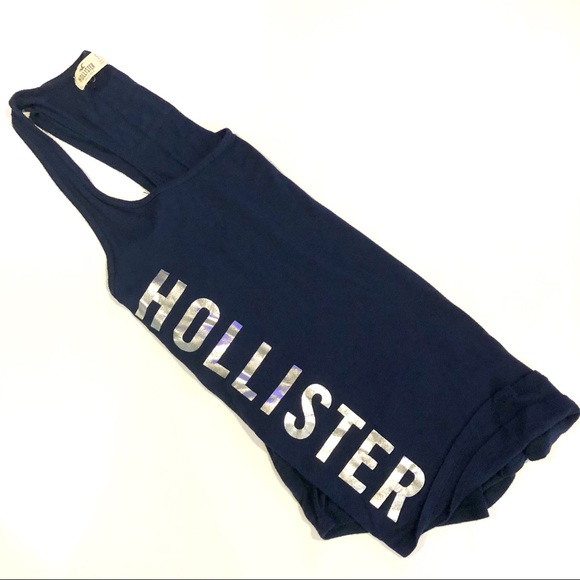 Hollister Navy Tank Top w/ front pocket SMALL - Picture 3 of 4